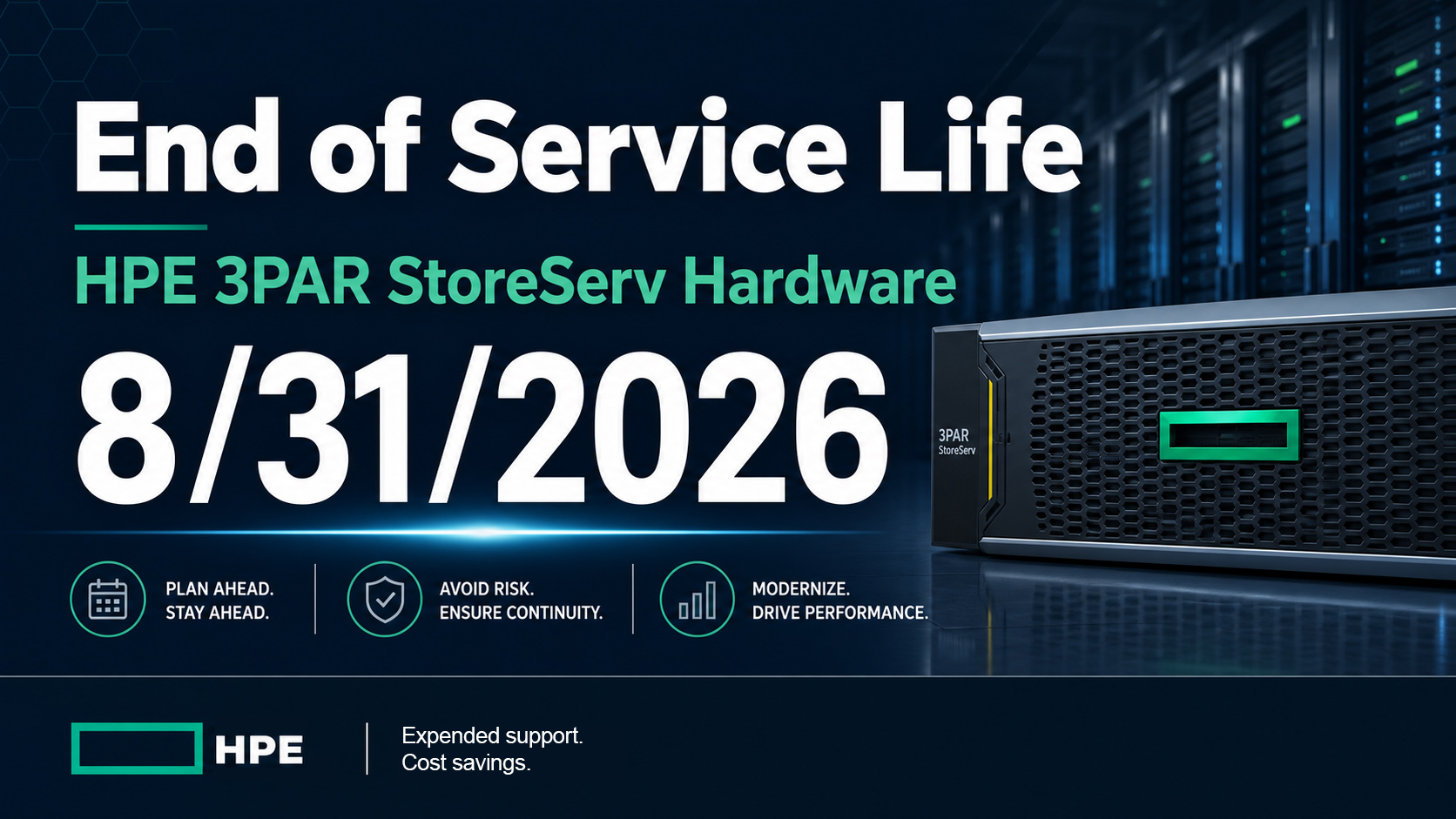 HPE 3PAR StoreServ EOSL Hardware 2026